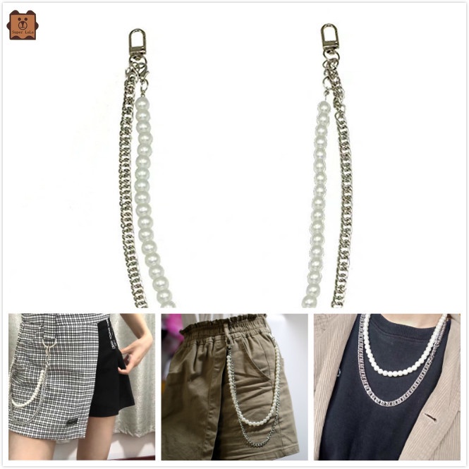 Vòng cổ Đeo Hông Đính Ngọc Trai Phong Cách Hip Hop Hàn Quốc Mới Cho Nam Và Nữ