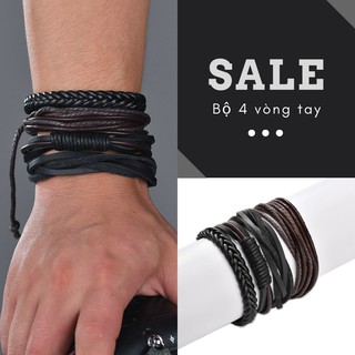 Bộ 4 vòng đeo tay nam handmade