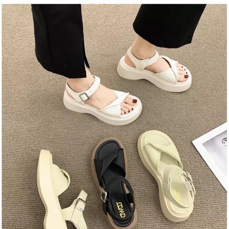 SANDAL MUFFIN QUAI XOẮN BÈO NỮ TÍNH ĐẾ BÁNH MÌ CHỐNG TRƯỢT PHONG CÁCH ⛷️