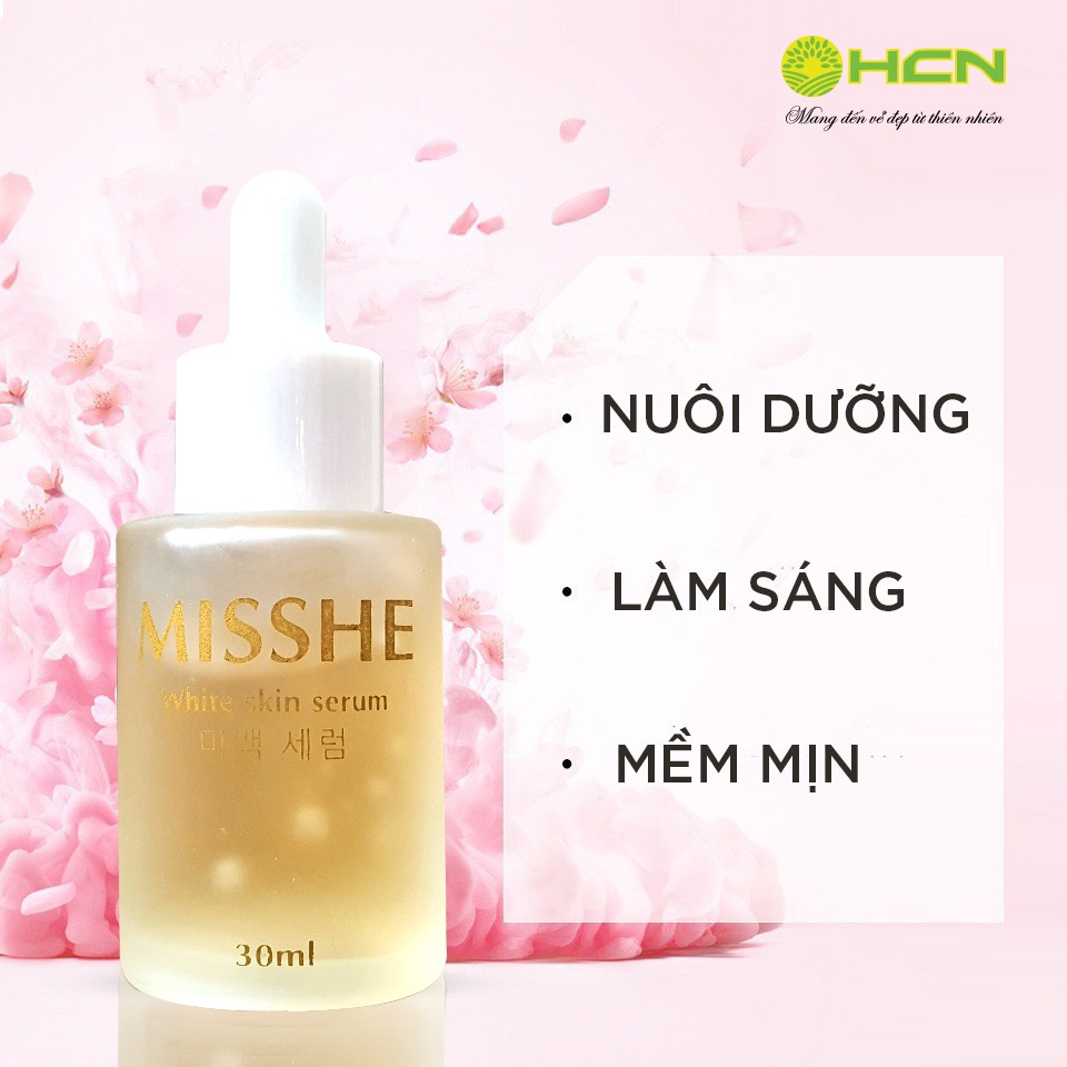 Serum dưỡng trắng MISSHE an toàn với mọi loại da, phù hợp với mọi loại da bởi chiết xuất hoàn toàn từ thiên nhiên