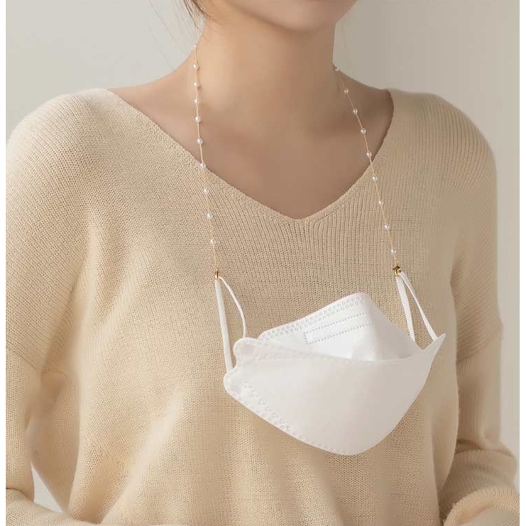 Dây Đeo Mắt Kính Đính Ngọc Trai Giả Thời Trang Hàn Quốc Dành Cho Nữ