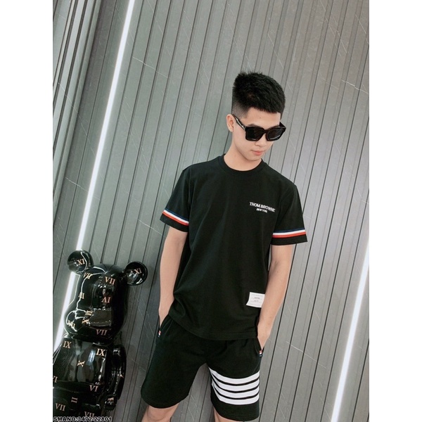 Áo Thun Nam Thom Viền Trắng Đỏ Siêu Hot - Áo Phông Nam Thom Chữ Trước Ngực Siêu Đẹp