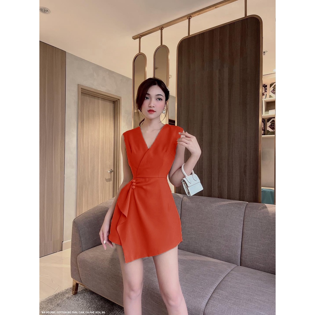 BỘ JUMP NGẮN CỔ TIM ĐÍNH 3 NÚT DÚN EO - JUMDD2567