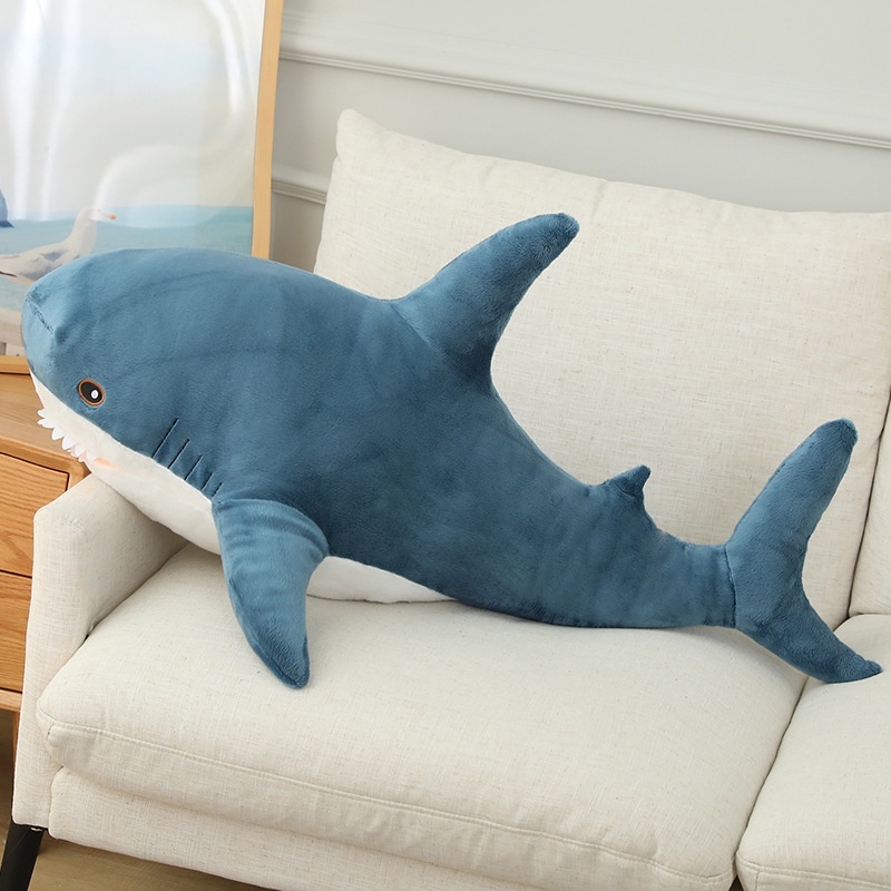 Cá mập nhồi bông dễ thương trang trí ghế sofa cỡ 45cm-140cm