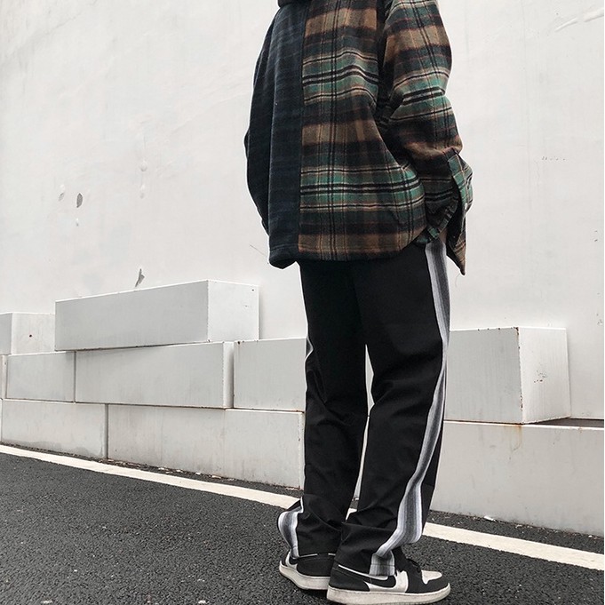 quần ống rộng Họa Tiết Sọc Thời Trang Cho Nam