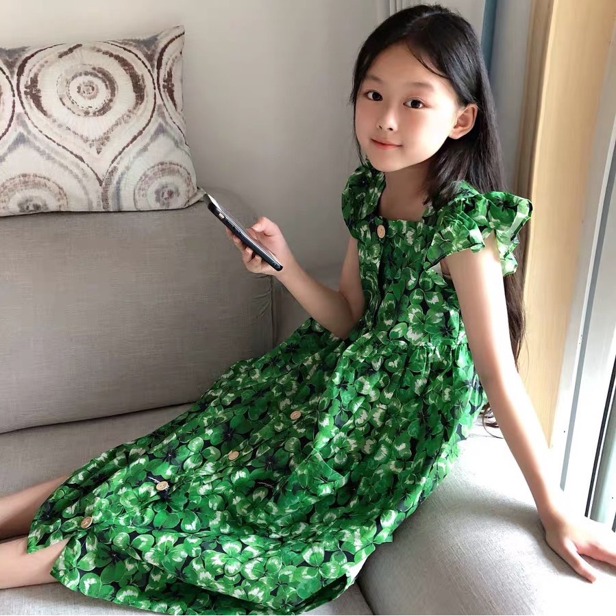 Váy xanh cỏ 3 lá