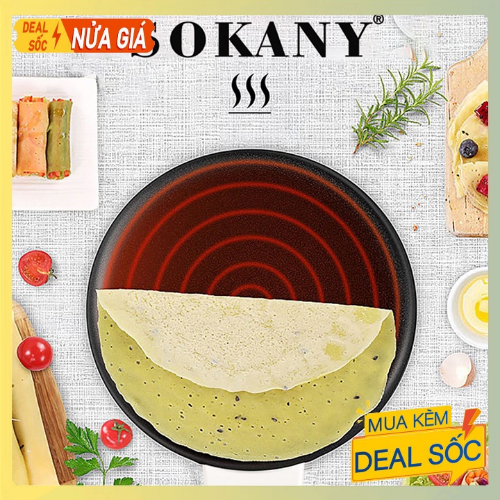 Máy làm bánh pancake, bánh crepe, bánh tráng tại nhà Sokany