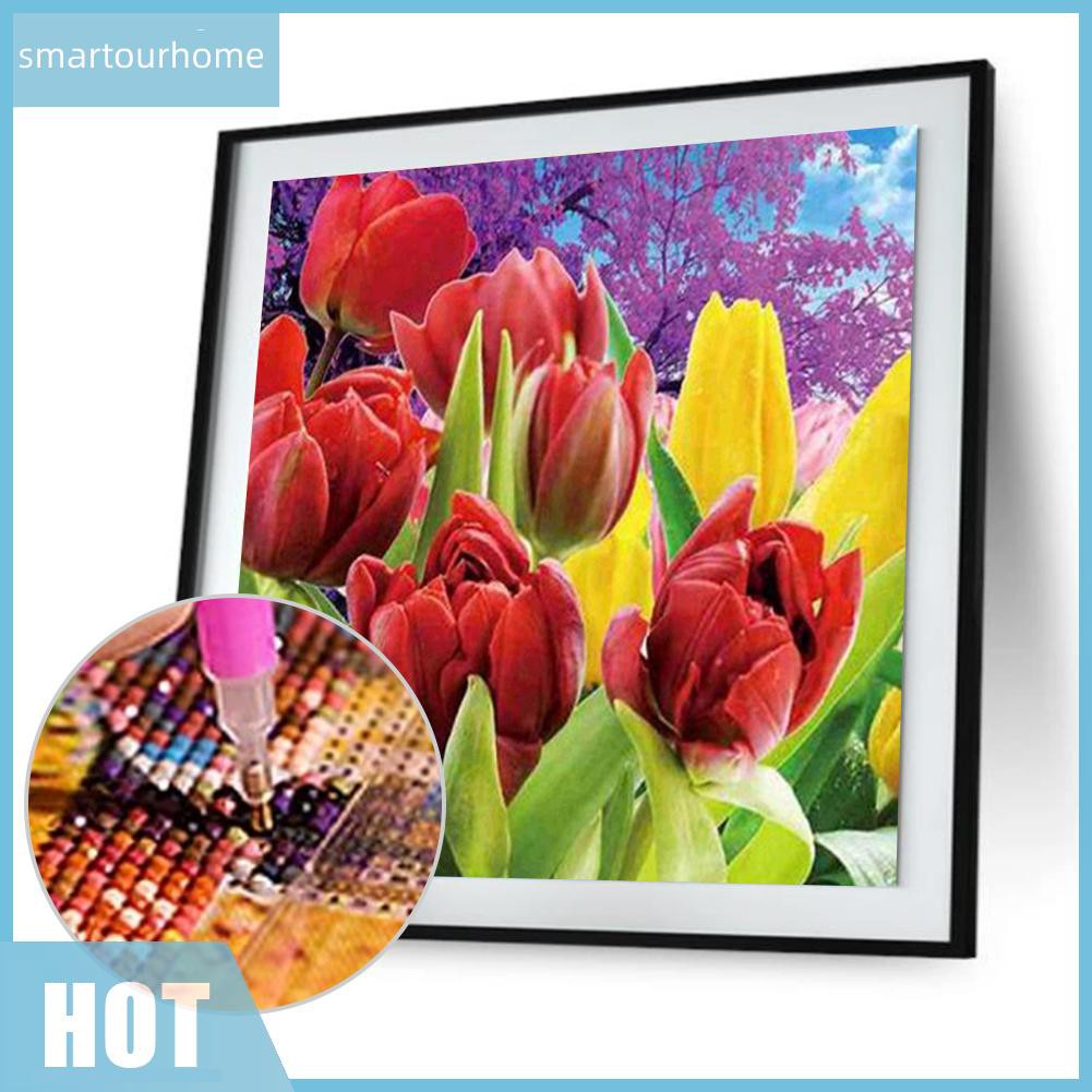 Tranh Thêu Chữ Thập Hình Hoa Tulip 5d