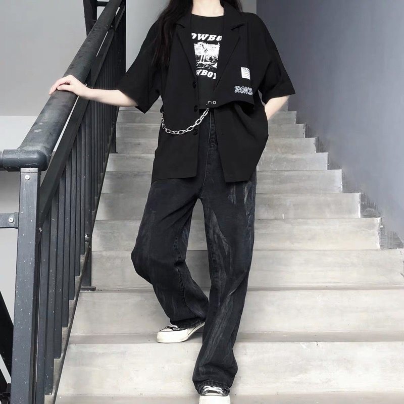 Áo BLAZER thêu phụ kiện dây chain | BigBuy360 - bigbuy360.vn