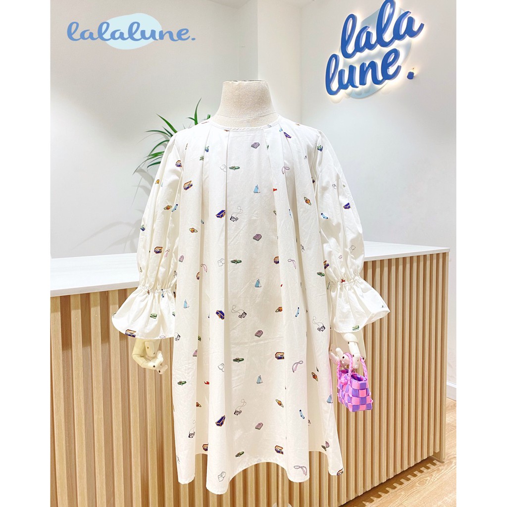 Đầm babydoll trắng tay phồng joy dress lalalune dành cho bé