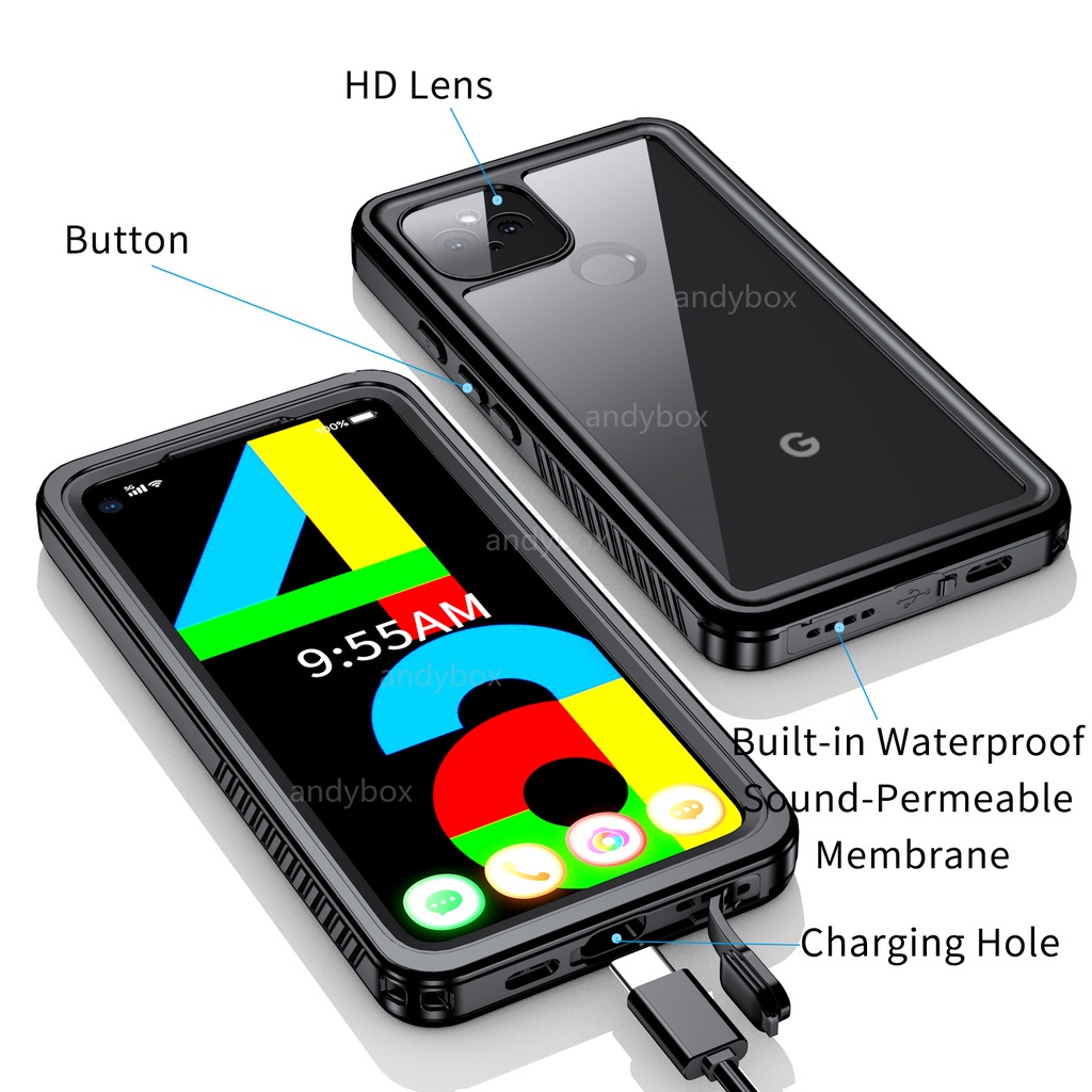 【IP68 Waterproof Case】 For Google Pixel 4a 5G Case Water Proof Diving Out Sport 360 Protect Seal Case