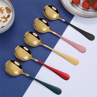 SÉT 5 MUỖNG INOX MẠ VÀNG HOÀNG GIA
