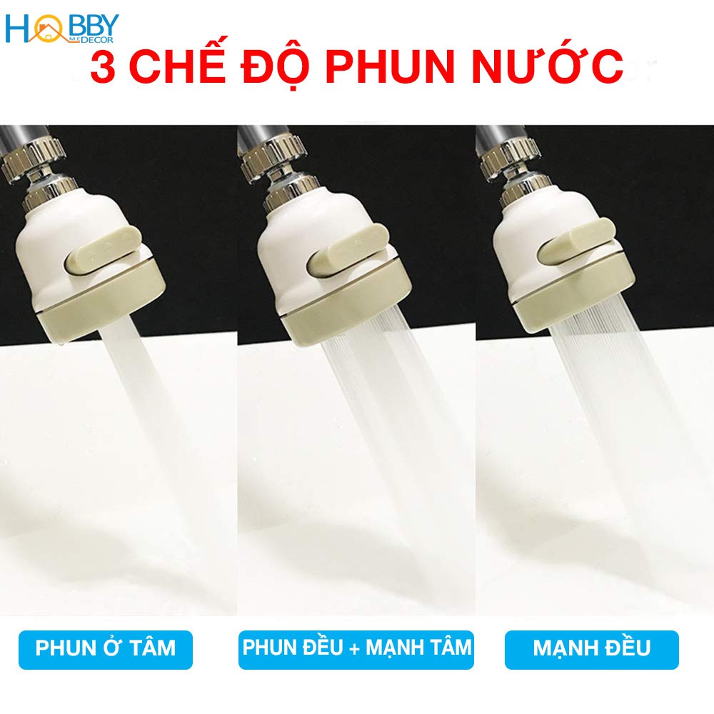 Đầu vòi tăng áp rửa bát HOBBY Home Decor VSTA1 - 3 chế độ phun cực mạnh- xoay được (ren vặn 22 -24mm)