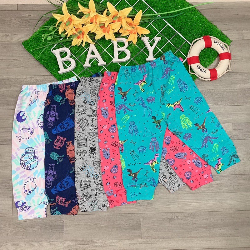 Combo 4 Quần dài bé trai cotton cho bé 9-20kg