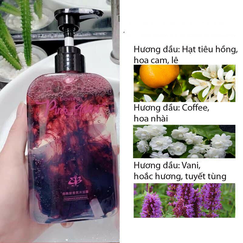 Hộp sữa tắm nước hoa Pink Addict nhũ hồng đỏ