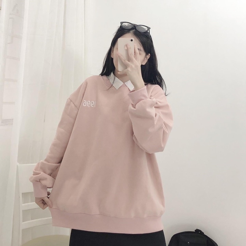 Áo sweater 1996 màu hồng unisex ảnh thật SSSTore