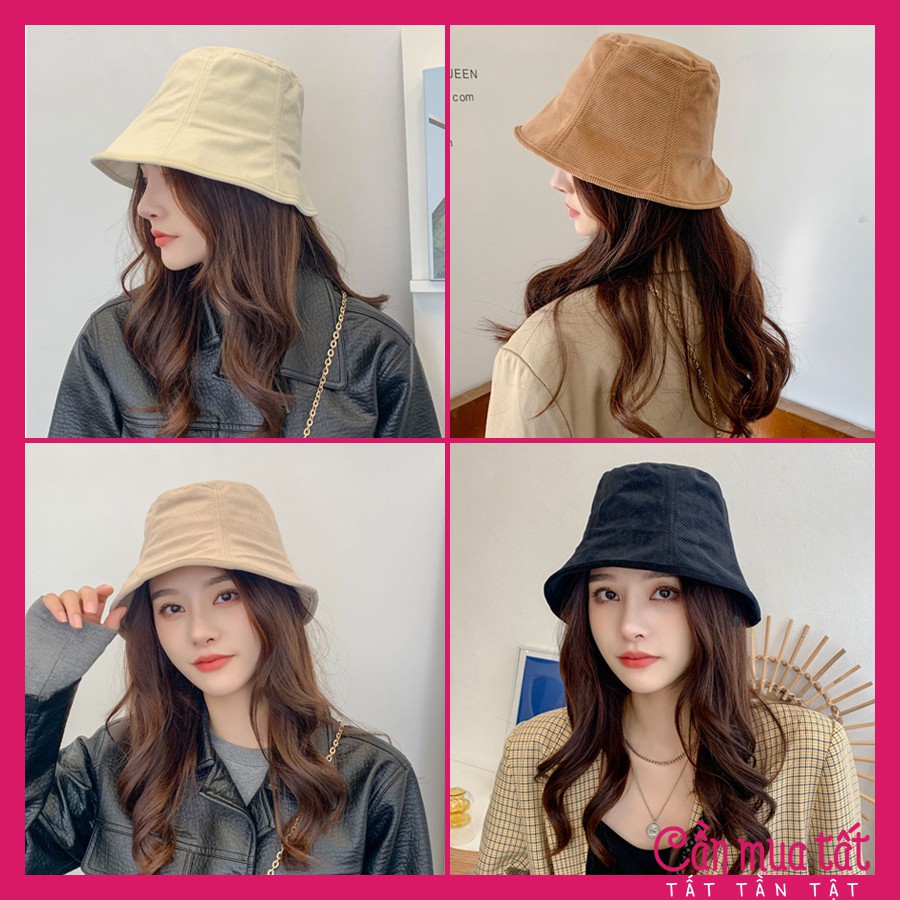 Nón bucket nữ gân chéo, mũ bucket cao cấp phong cách ulzzang hàn quốc, mũ nón bucket