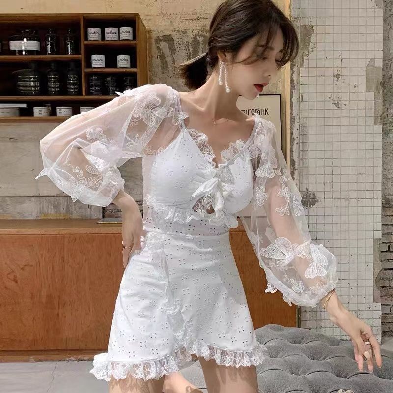 Bộ Đồ Bơi Nữ Hai Mảnh Tay Dài Xẻ Tà Gợi Cảm 2022