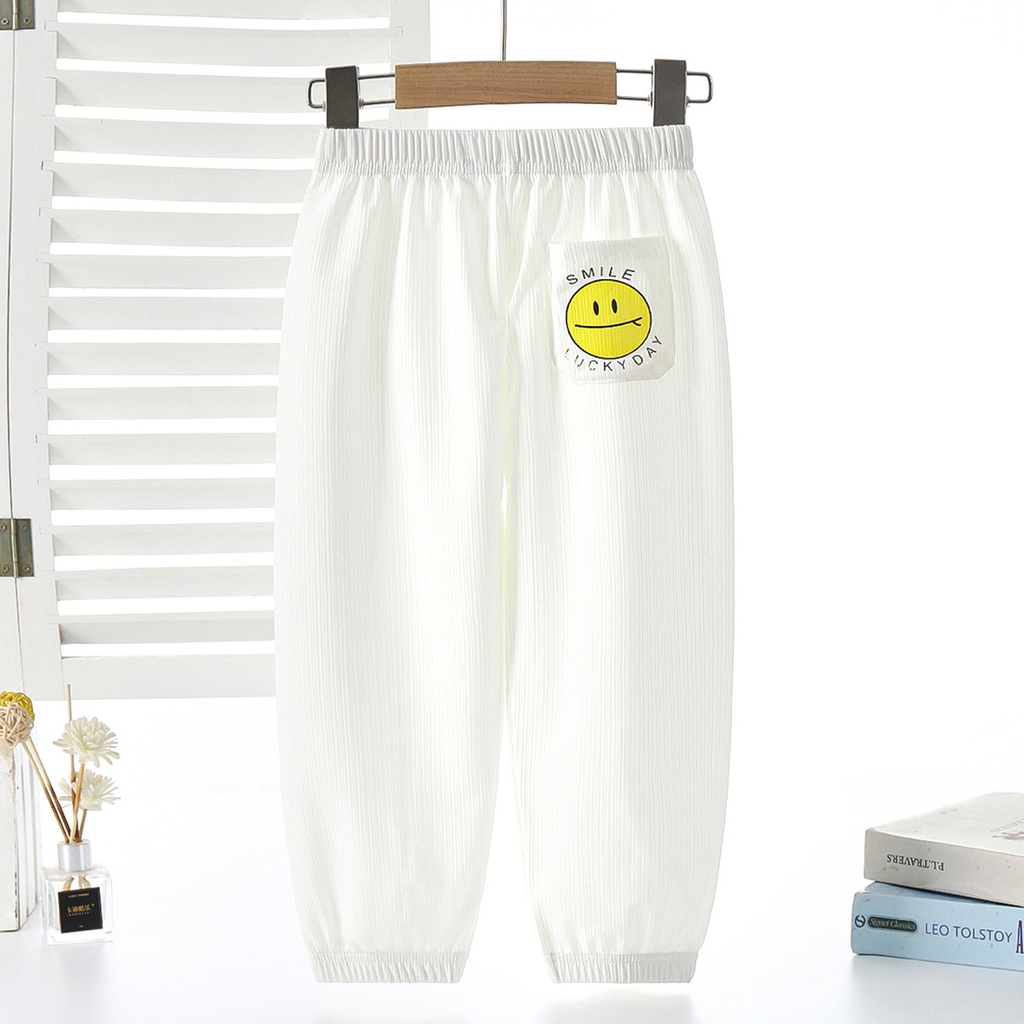 Quần Dài Thoáng Khí Chống Muỗi Họa Tiết Hoạt Hình Thời Trang Mùa Hè Cho Bé