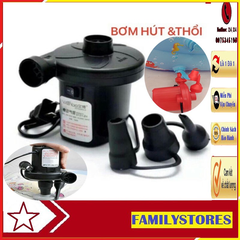 Bơm mini chuyên dụng thổi hút đa năng,Bơm bể bơi,phao bơi,đệm,bóng