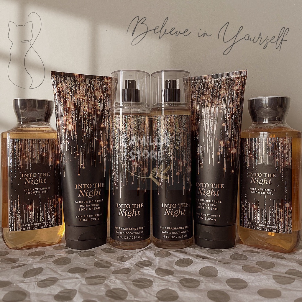 Set Sữa tắm, Xịt thơm và Kem dưỡng thể Bath And Body Works – Into The Night 🥀🥀🥀