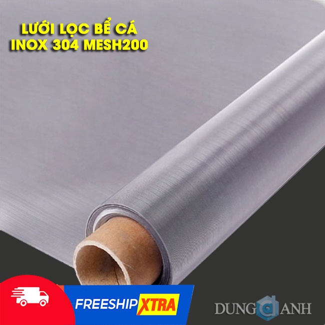 Lưới lọc hồ cá, inox 304, mesh 200 khổ 100x100cm