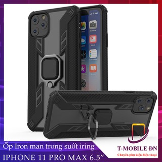 Ốp lưng iPhone 11 Pro Max iRON MAN IRING TRONG SUỐT Nhựa PC cứng viền dẻo chống sốc