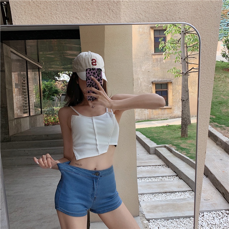 Quần Short Denim Dáng Ôm Gợi Cảm Dễ Phối Đồ Thời Trang Mùa Hè