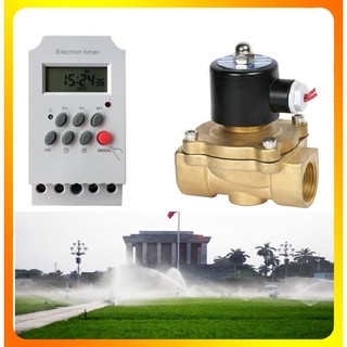 Công tắc hẹn giờ và van điện từ 21mm cho hệ thống tưới cây tự động