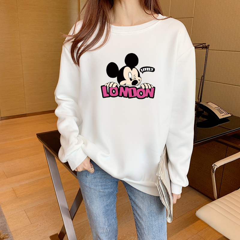 NRVP Áo tay dài cổ tròn phong cách Hàn Quốc trẻ trung cho nữ