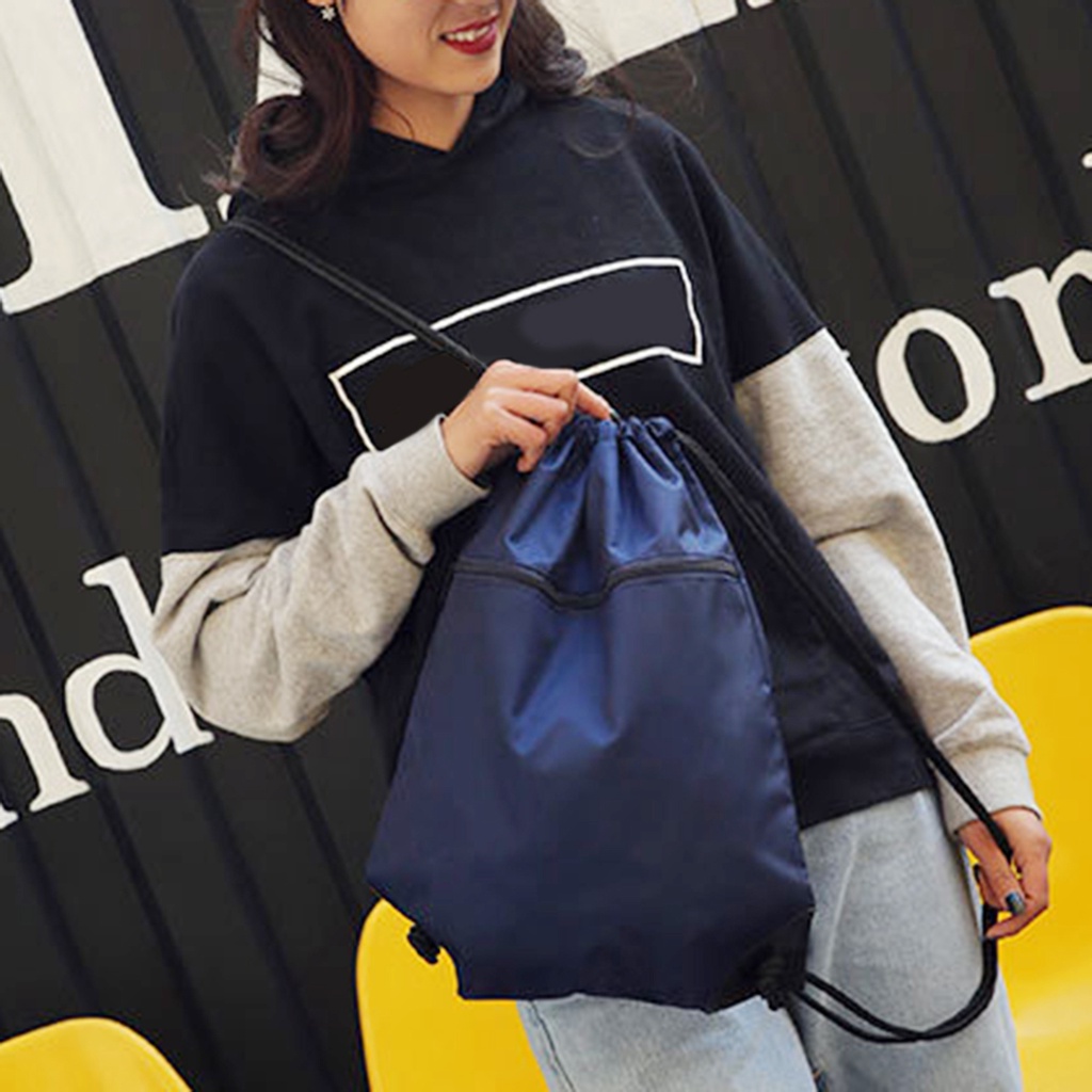 Balo dây rút bằng nylon chống thấm nước thiết kế tiện dụng cho tập gym / yoga