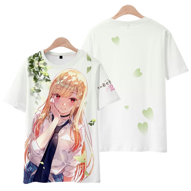 Áo Thun Tay Ngắn In Hình Anime Kawaii Marin Kitagawa Waifu Vui Nhộn Cho Nam Và Nữ