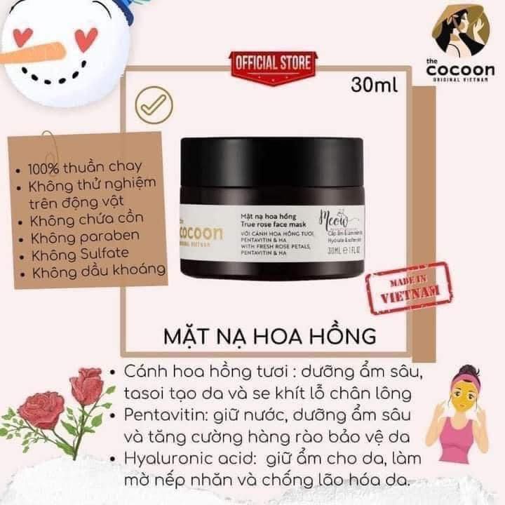 Mặt Nạ Hoa Hồng Cấp Ẩm và Làm Dịu Da Cocoon 30g/100g