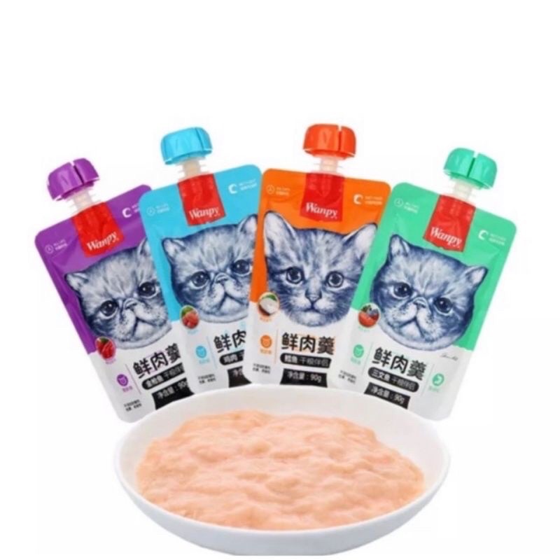 Súp thưởng Wanpy cho mèo tuýp 90gr có nắp vặn