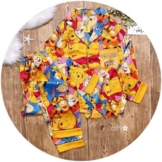 🍓🍓Đồ Bộ Gấu Pooh vàngsatin  freesize(40- 58kg) hot chị em ơi!🍓🍓