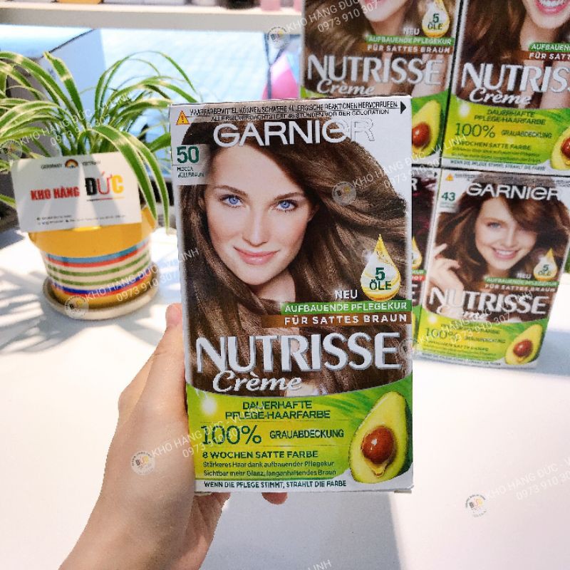 Nhuộm tóc phủ bạc Garnier Nutrisse creme [hàng Đức+ đủ Bill]