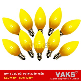 10 bóng Led trái ớt tiết kiệm điện (vàng) - ánh sáng mạnh