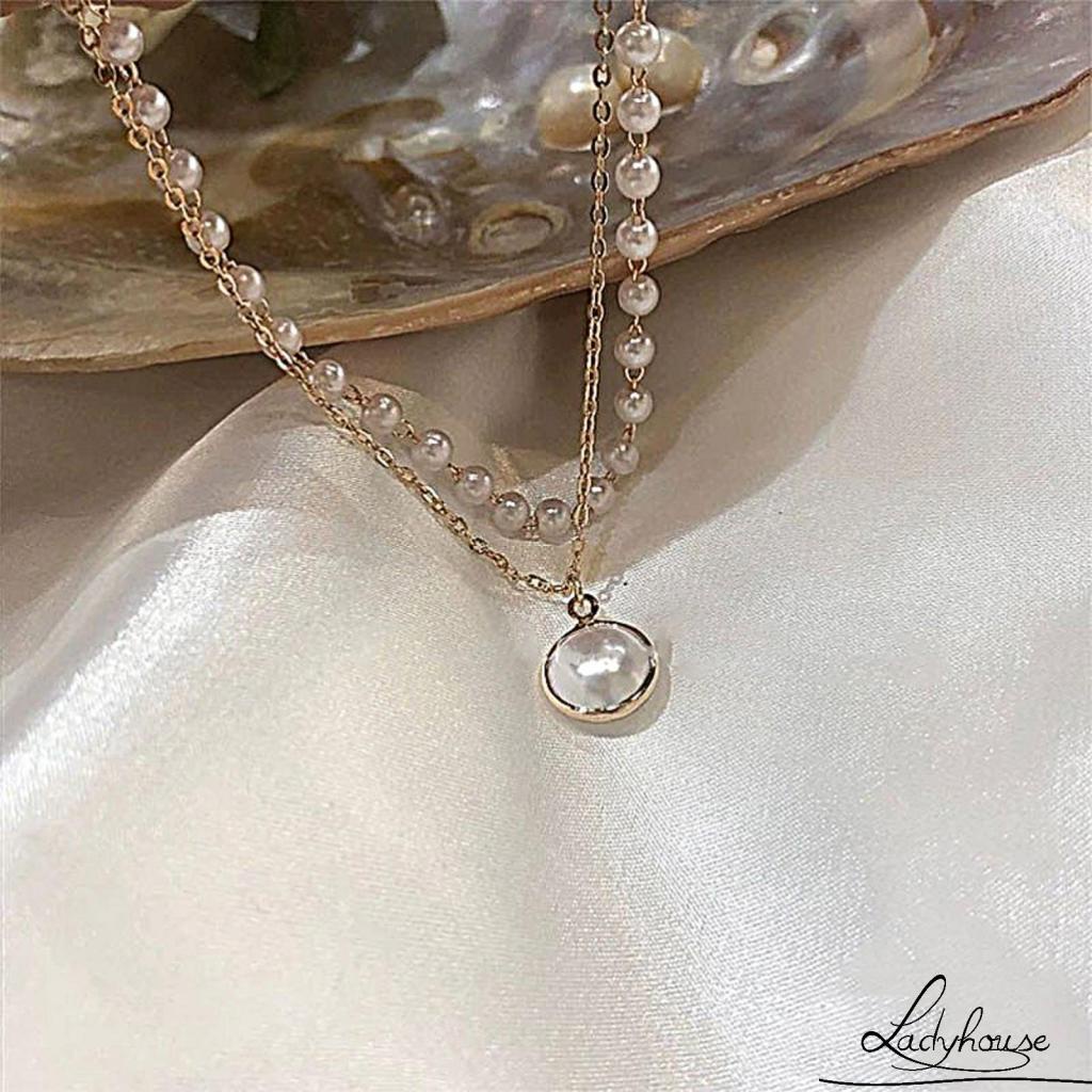 Vòng cổ Nhiều Lớp Đính Ngọc Trai Nhân Tạo Thời Trang Dành Cho Nữ