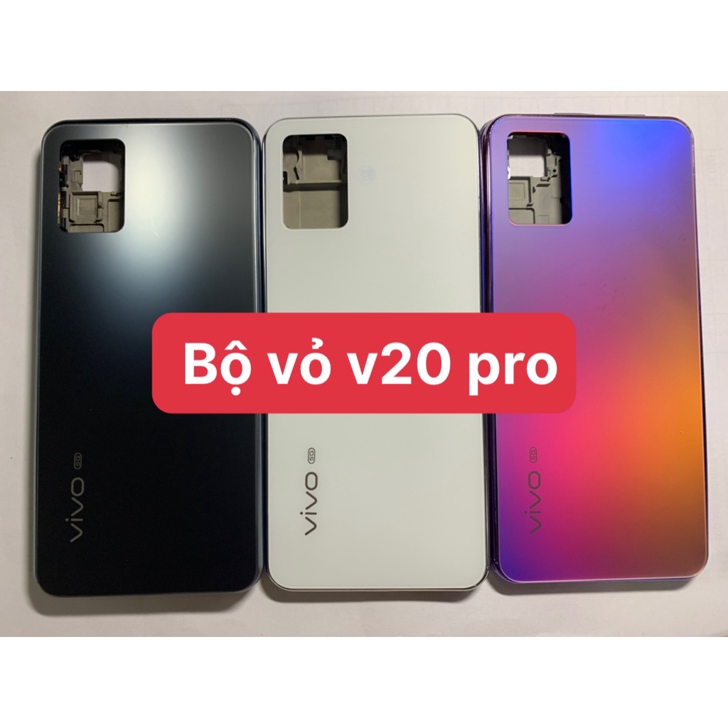 Bộ vỏ điện thoại zin hãng Vivo V20 PRO - 5G , gồm xương, sườn, lưng, phím bấm, và kính camera