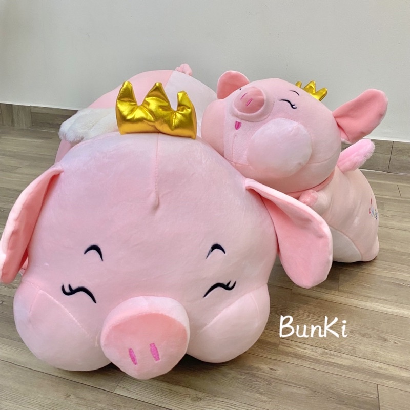 GẤU BÔNG HEO THIÊN THẦN NẰM 1M1 CAO CẤP BUNKI