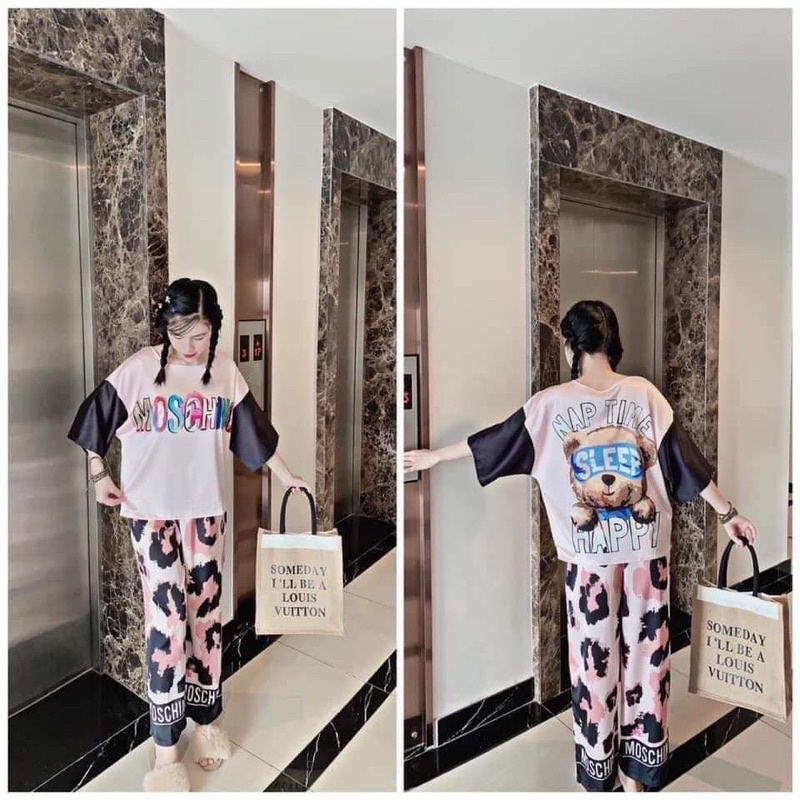 🌵 Đồ bộ ngủ mặc nhà Pijama LỤA LATIN tay ngắn quần dài 🌵 dưới 65kg - BẦU BÍ SAU SINH BON CHEN THOẢI MÁI | BigBuy360 - bigbuy360.vn