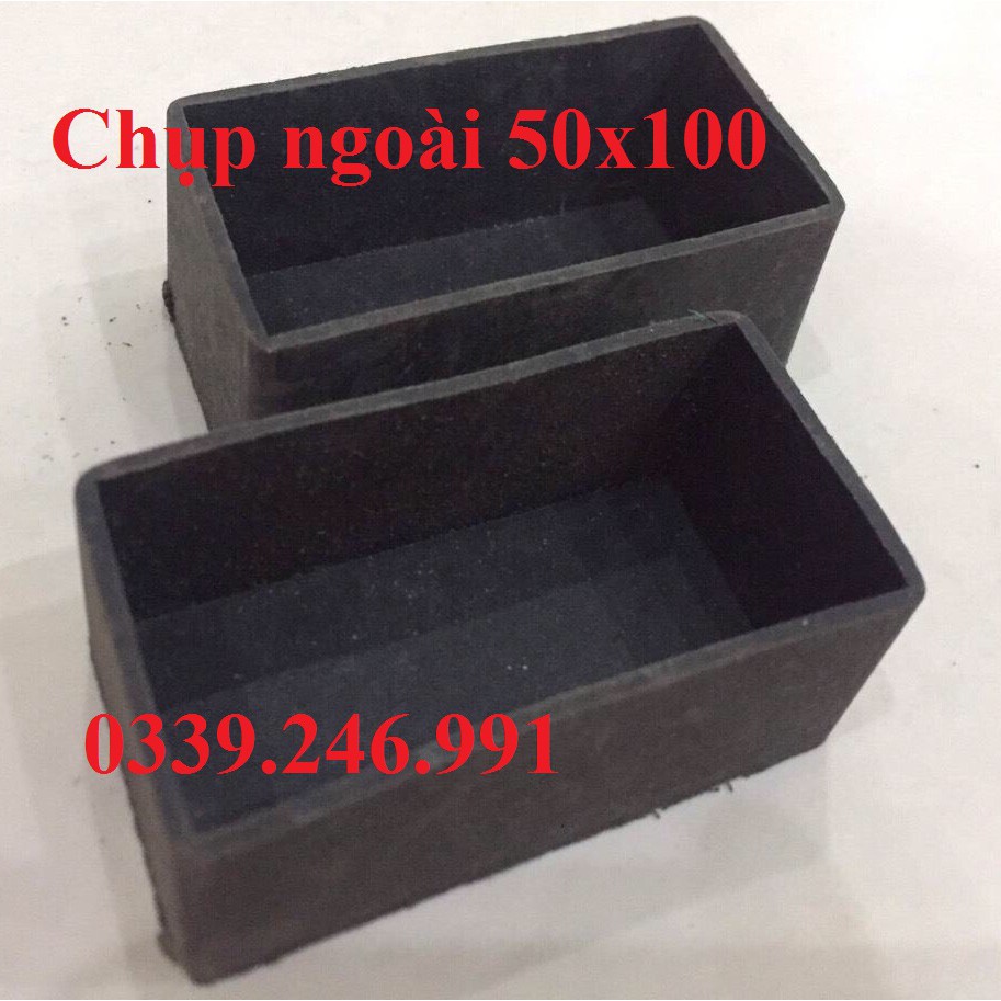 Bộ 50 chiếc chân đế, chụp, núm, nút  cao su bịt chân bàn ghế, hộp kích thước 50x100_bịt ngoài