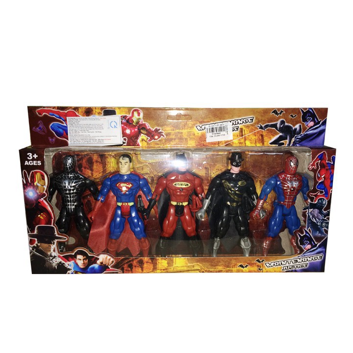 [Mã LIFE2410K giảm 10K đơn 20K] Đồ chơi trẻ em Vỉ đồ chơi siêu anh hùng 5 nhân vật cực HOT người nhện superman ...