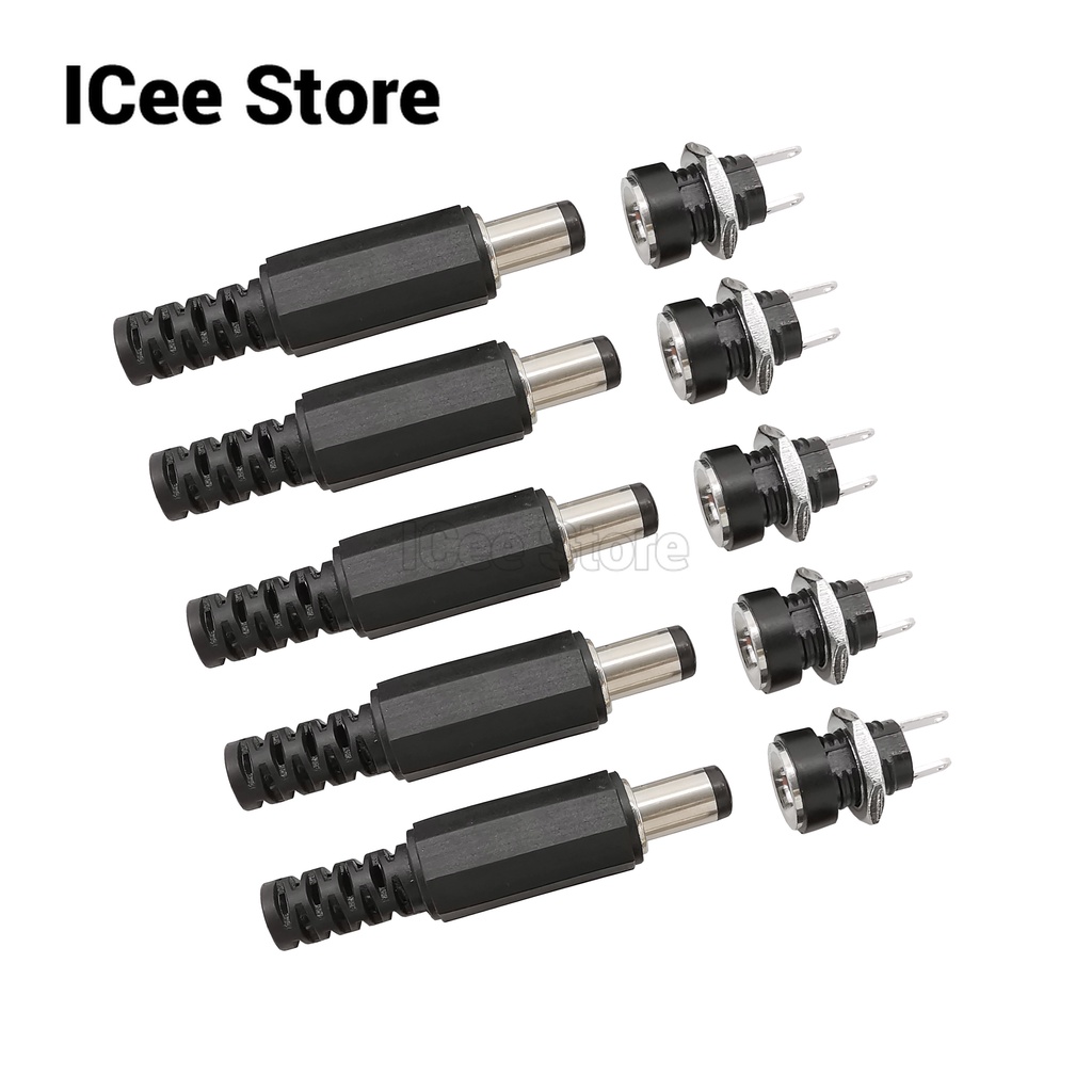 Set 5 Cặp Jack Cắm Dc - 022B + Dc 022 5.5X2.1Mm 5.5X2.5Mm 5.5 * 2.1 5.5 * 2.5Mm Chuyên Dụng