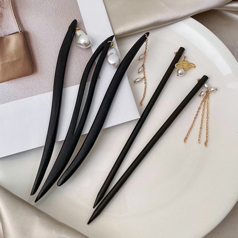 Kẹp Tóc Đính Bóng Lông Hình Chữ U Đơn Giản Và Hiện Đại Chất Lượng Cao