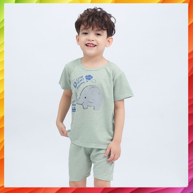 Bộ cộc tay cho bé Tanosa Kids Bộ hè bé trai hình thú ngắn tay chất thun cotton mềm mịn 1-5 tuổi