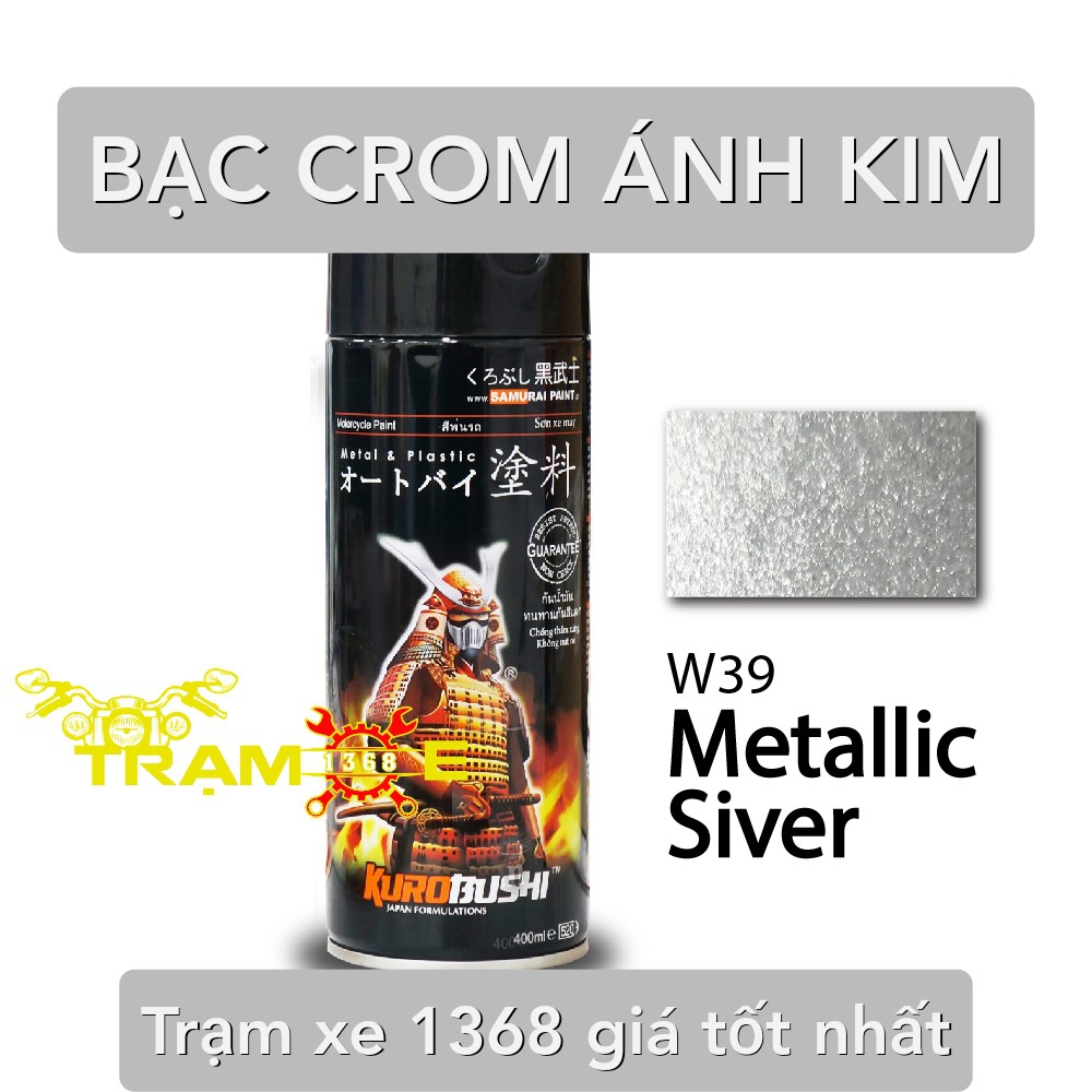 SƠN SAMURAI MÀU BẠC CROM ÁNH KIM W39 - MÀU BẠC SÁNG NHẤT