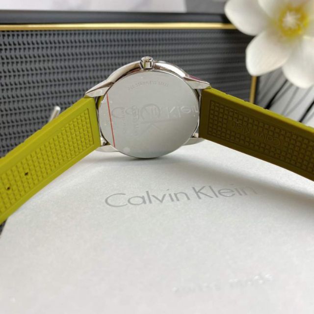 Đồng hồ nam chính hãng CALVIN KLEIN Minimal Green K3M211WL Thụy Sĩ dây silicone size 40mm