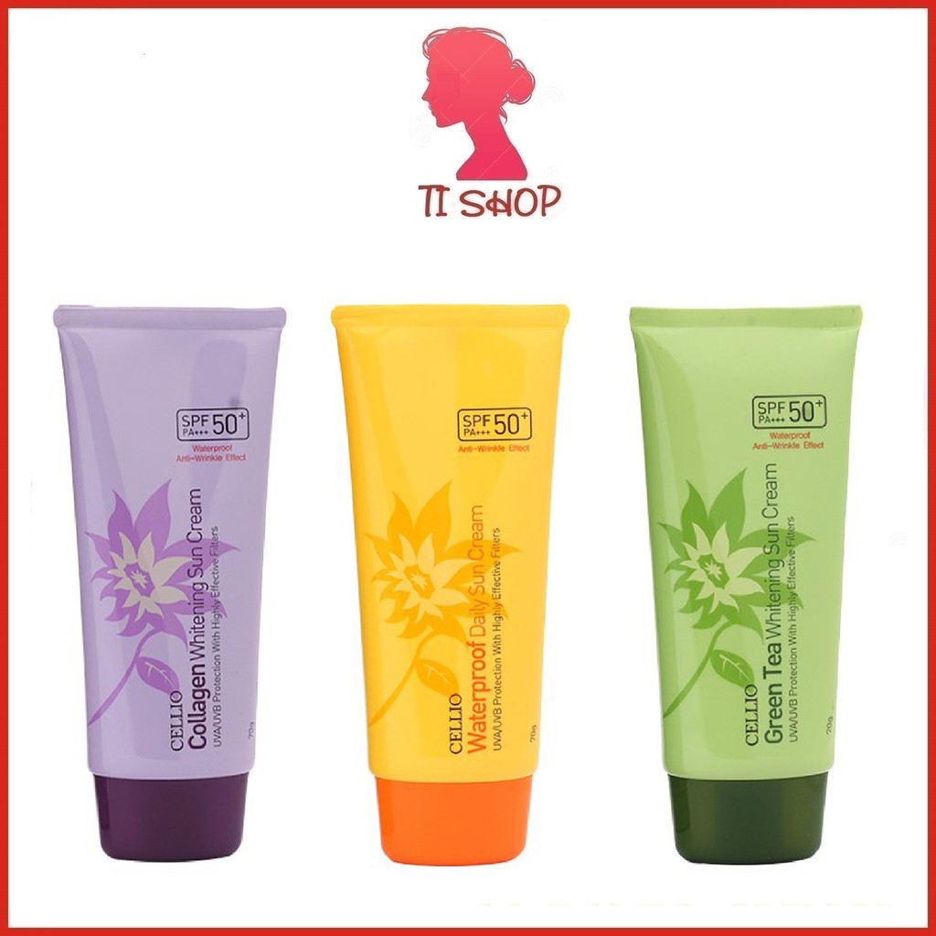 Kem chống nắng 💋FREESHIP💋 Kem chống nắng trắng da chống nước CELLIO SPF50+PA+++