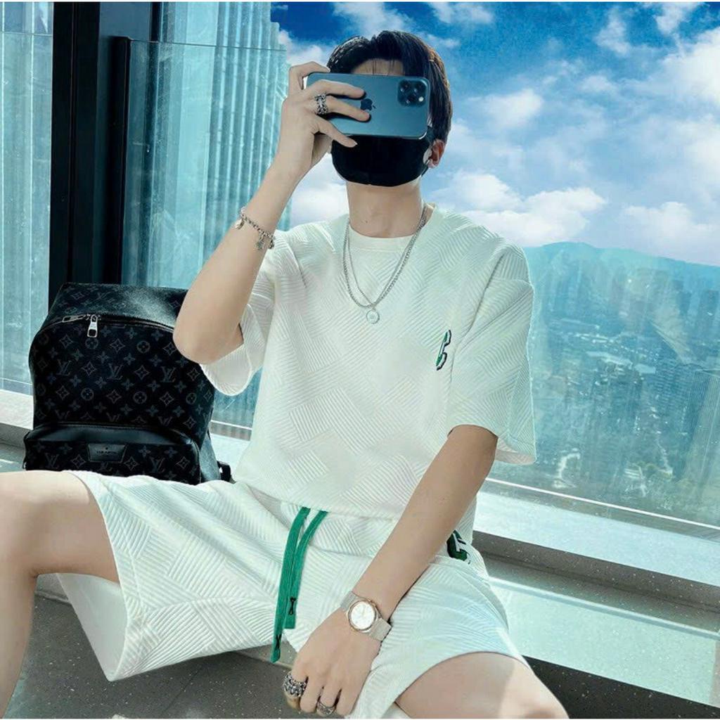 Bộ quần áo nam chữ C cổ tròn kiểu dáng Trung Quốc thoáng mát,năng động